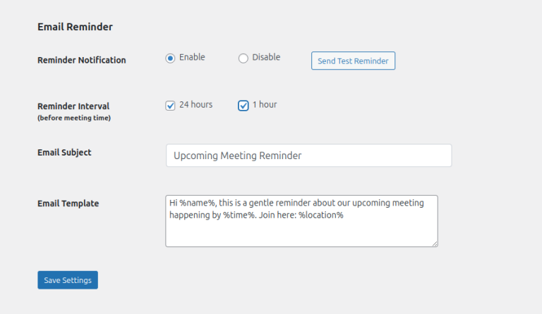 setup automated calendly reminder directly from wordpress